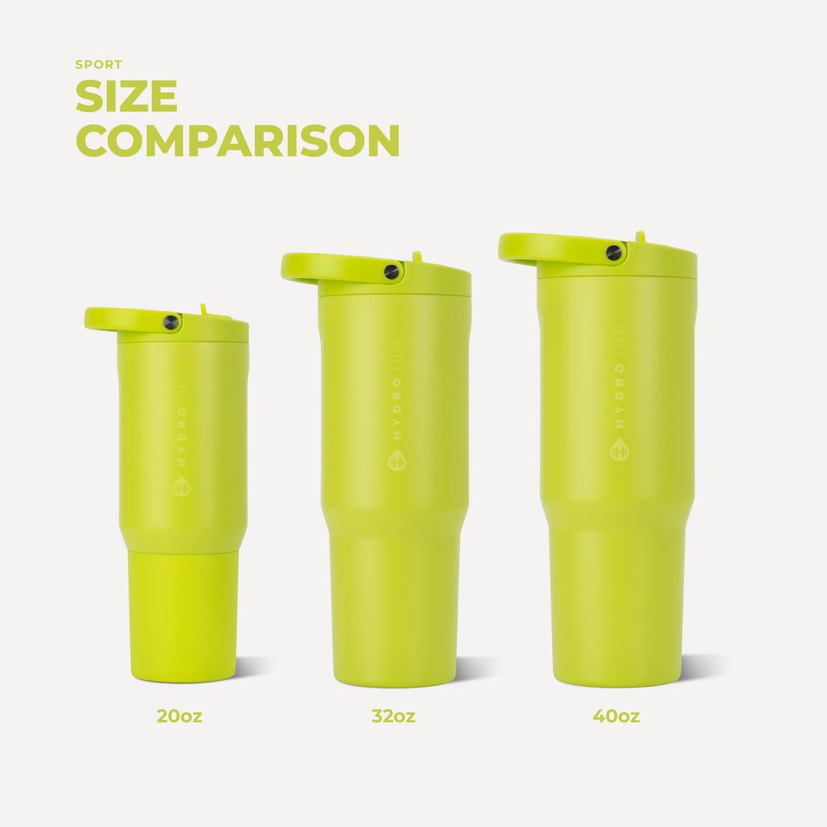 HYDROJUG HydroJug Sport 20oz - Insulated Water Bottle, Leakproof Flip Straw β Lemon Lime
