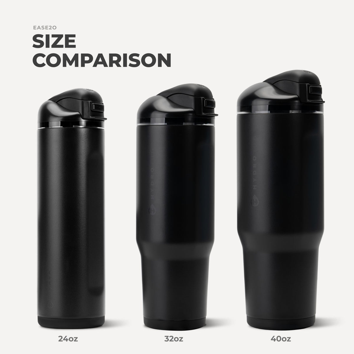 HYDROJUG HydroJug Ease2o 32oz - Compact Water Bottle with Straw & Chug Spout – Black