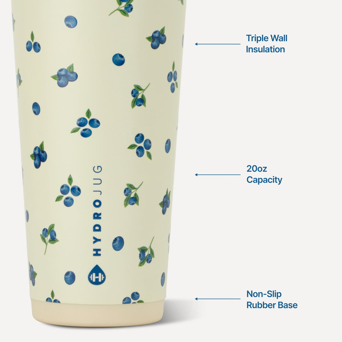 HYDROJUG HydroJug Everyday Tumbler 20oz - Ceramic-Lined Insulated Tumbler with Straw β Freshly Pick'd