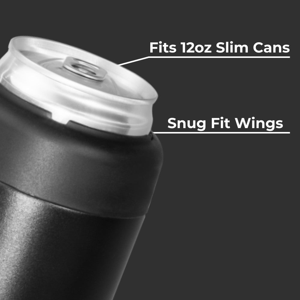 HYDROJUG HydroJug Slim Can Cooler 12oz - Insulated Stainless Steel Skinny Can Holder – Black