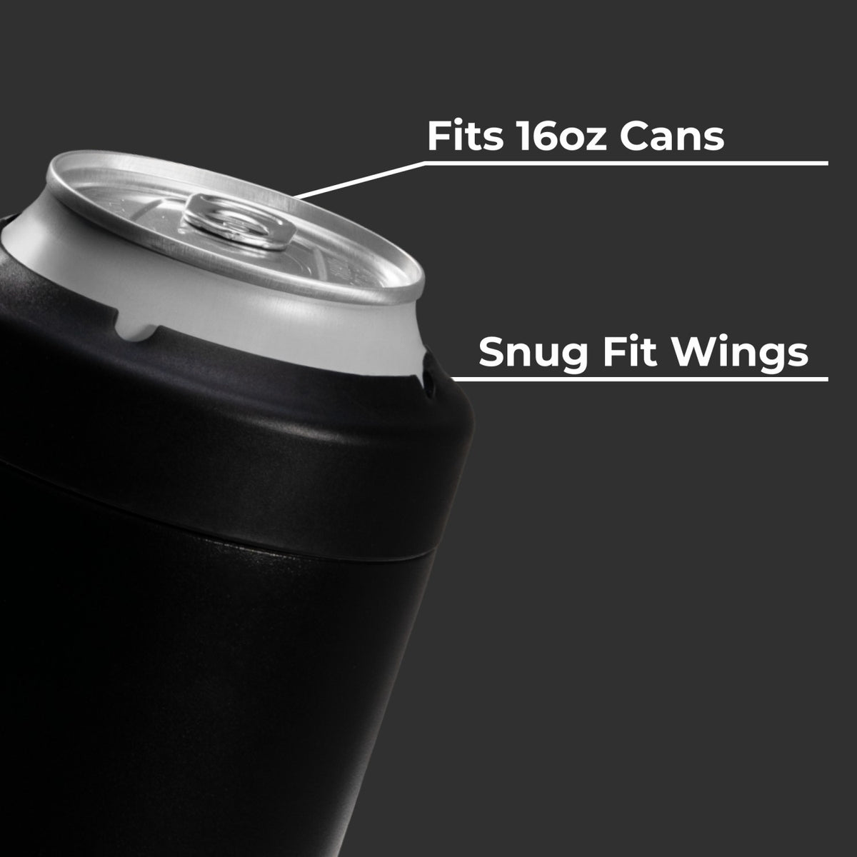 HYDROJUG HydroJug Can Cooler 16oz - 2-in-1 Insulated Tallboy Can Cooler, Screw-Top Lock – Black