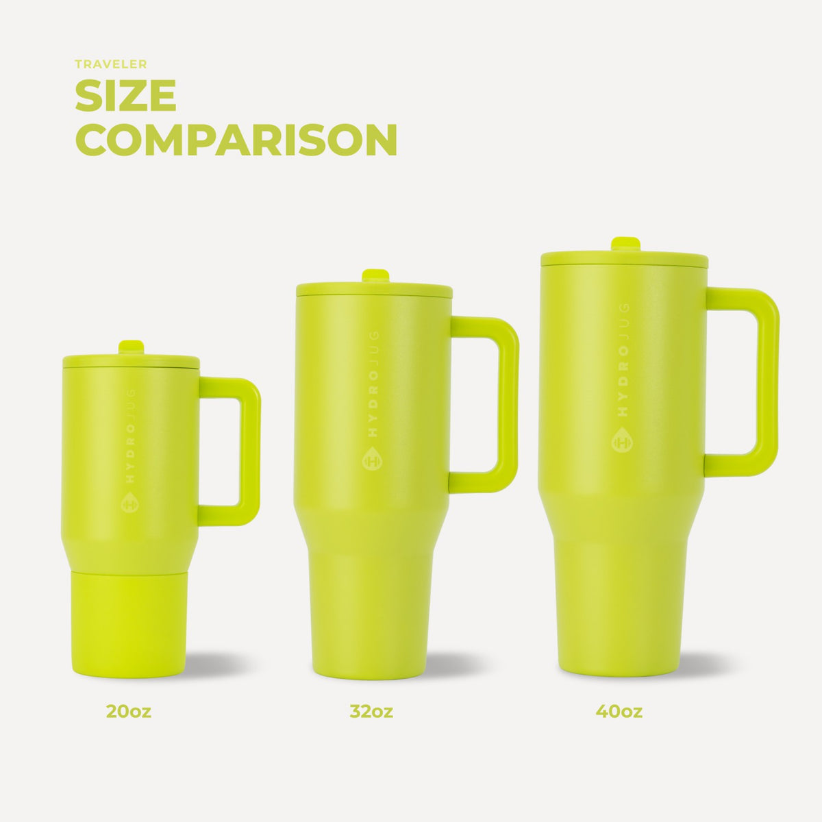 HYDROJUG HydroJug Traveler 20oz - Compact Insulated Tumbler with Handle – Lemon Lime