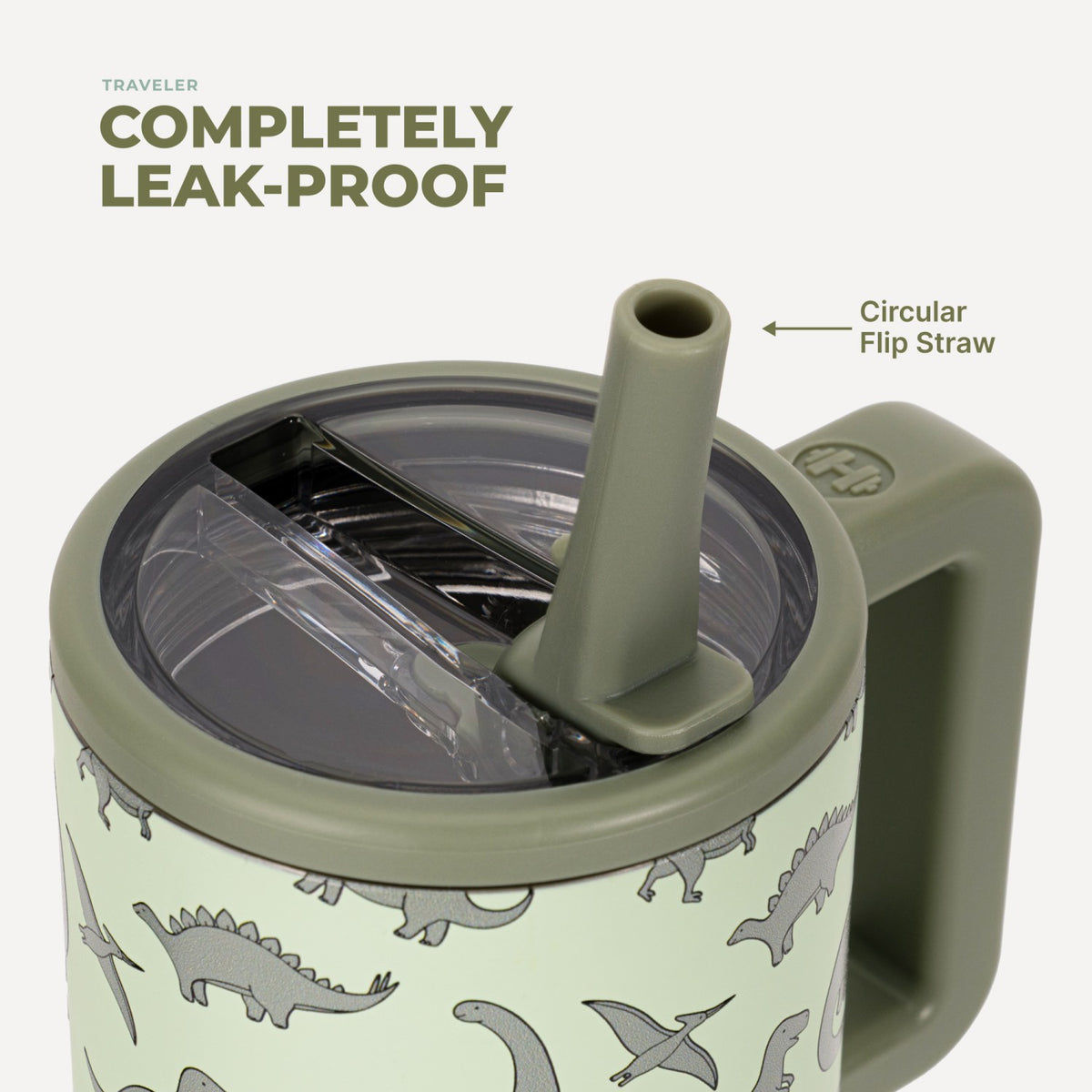 HYDROJUG HydroJug Traveler 20oz - Leakproof Kids Tumbler with Handle – Dinosaur