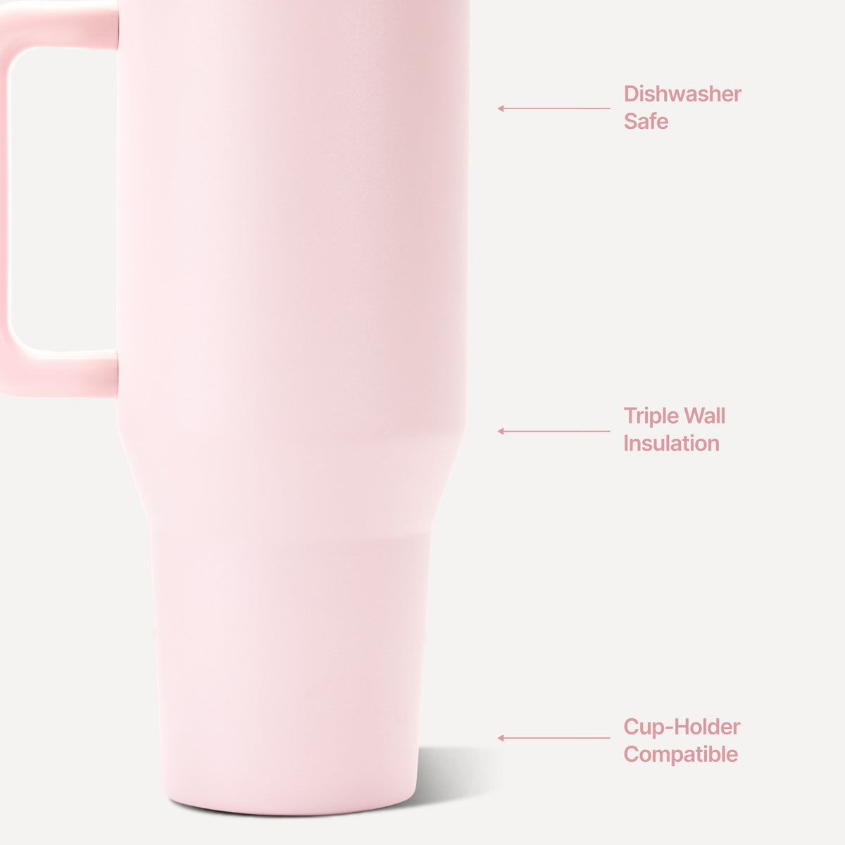 HYDROJUG HydroJug Traveler 40oz - All-Day Insulated Tumbler with Handle – Pink Sand