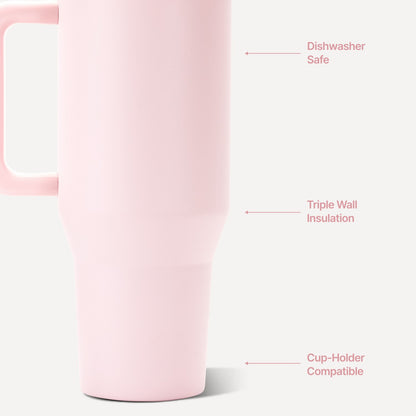 HYDROJUG HydroJug Traveler 40oz - All-Day Insulated Tumbler with Handle – Pink Sand