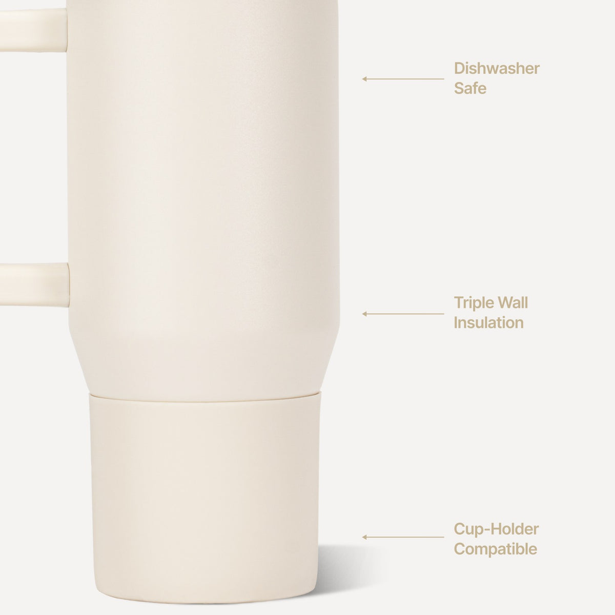 HYDROJUG HydroJug Traveler 20oz - Compact Insulated Tumbler with Handle – Cream