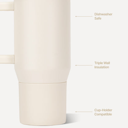 HYDROJUG HydroJug Traveler 20oz - Compact Insulated Tumbler with Handle – Cream