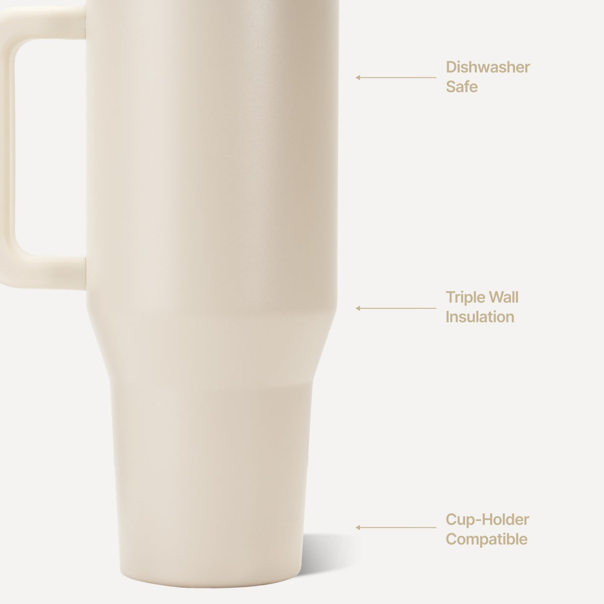 HYDROJUG HydroJug Traveler 40oz - All-Day Insulated Tumbler with Handle – Cream