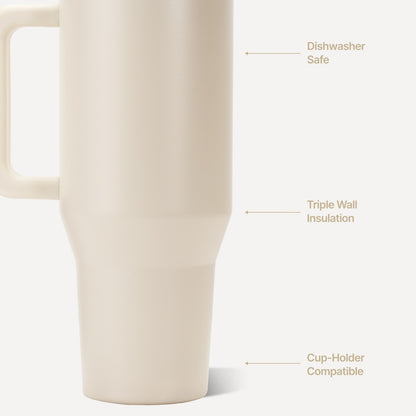 HYDROJUG HydroJug Traveler 40oz - All-Day Insulated Tumbler with Handle – Cream
