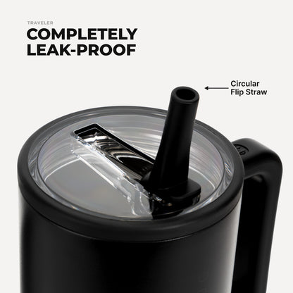 HYDROJUG HydroJug Traveler 32oz - Leakproof Insulated Tumbler with Handle – Black