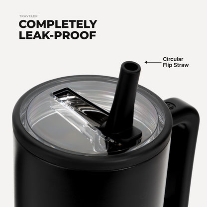 HYDROJUG HydroJug Traveler 40oz - All-Day Insulated Tumbler with Handle – Black