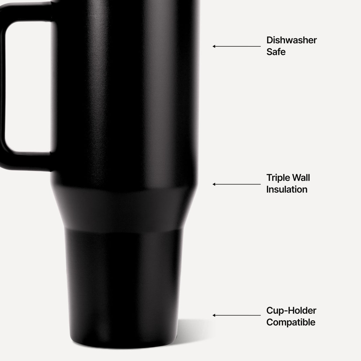 HYDROJUG HydroJug Traveler 40oz - All-Day Insulated Tumbler with Handle – Black