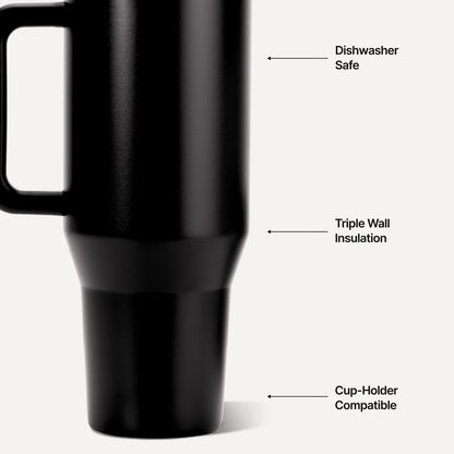 HYDROJUG HydroJug Traveler 40oz - All-Day Insulated Tumbler with Handle – Black