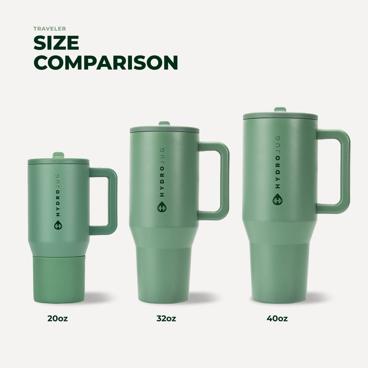 HYDROJUG HydroJug Traveler 32oz - Leakproof Insulated Tumbler with Handle – Sage