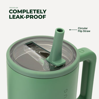 HYDROJUG HydroJug Traveler 40oz - All-Day Insulated Tumbler with Handle – Sage