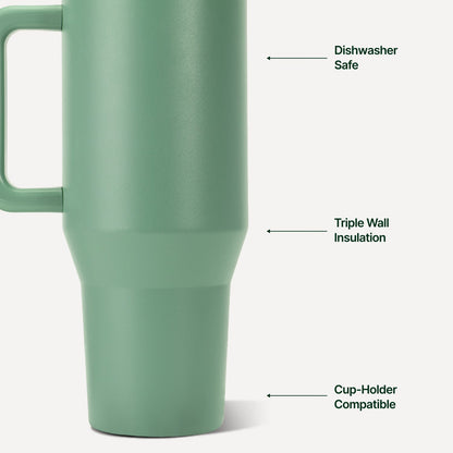 HYDROJUG HydroJug Traveler 40oz - All-Day Insulated Tumbler with Handle – Sage