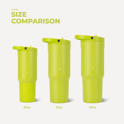 HYDROJUG HydroJug Sport 20oz - Insulated Water Bottle, Leakproof Flip Straw – Lemon Lime