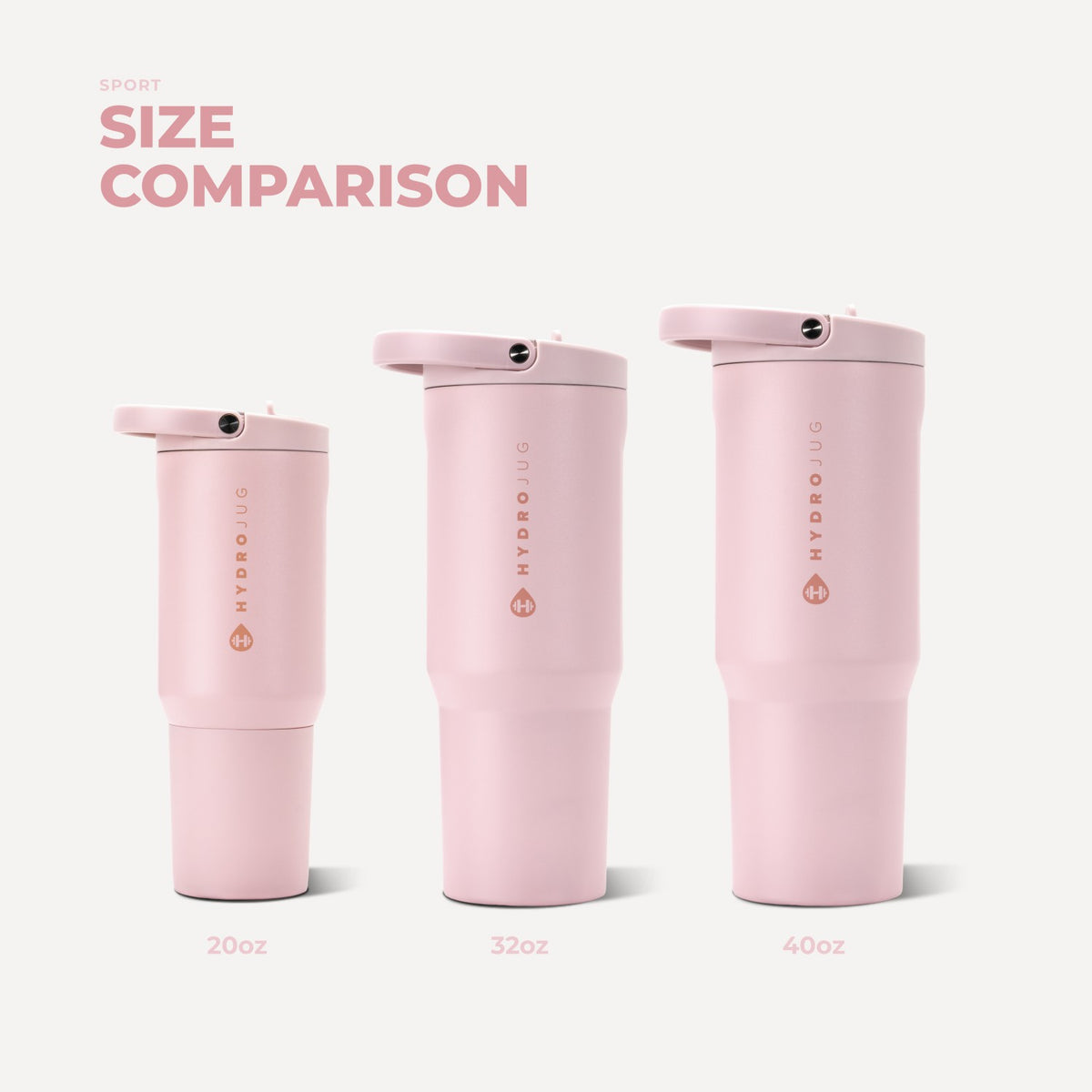 HYDROJUG HydroJug Sport 32oz - Leakproof Insulated Water Bottle, Workout & Hike – Pink Sand