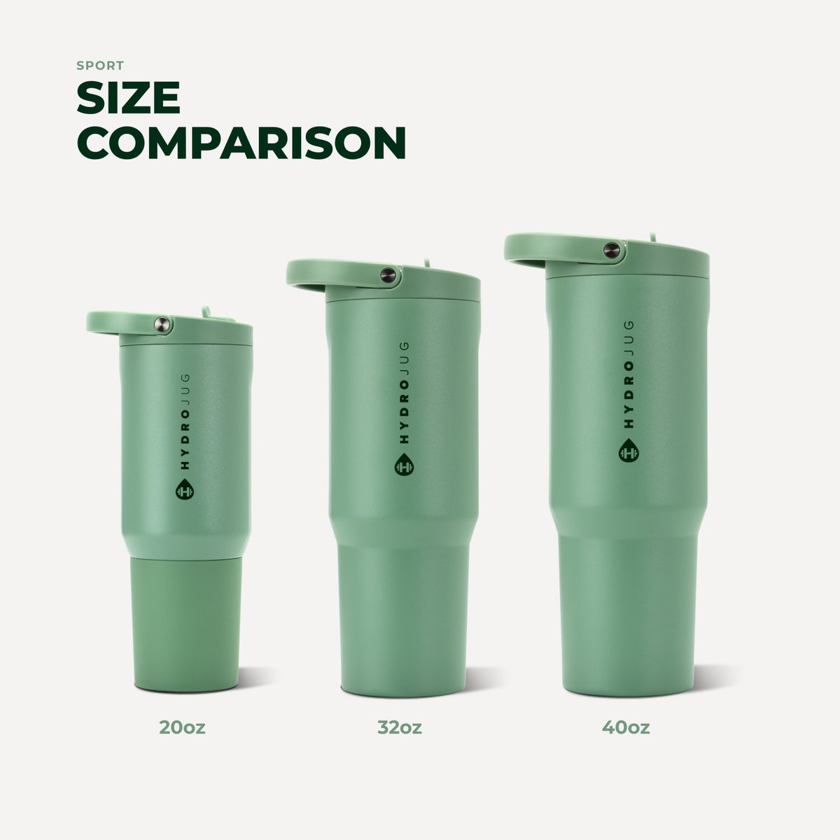 HYDROJUG HydroJug Sport 32oz - Leakproof Insulated Water Bottle, Workout & Hike – Sage