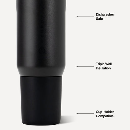 HYDROJUG HydroJug Sport 20oz - Insulated Water Bottle, Leakproof Flip Straw – Black