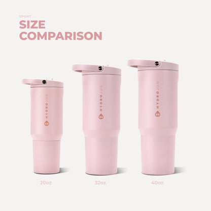 HYDROJUG HydroJug Sport 20oz - Insulated Water Bottle, Leakproof Flip Straw – Pink Sand