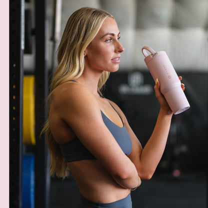 HYDROJUG HydroJug Sport 20oz - Insulated Water Bottle, Leakproof Flip Straw – Pink Sand
