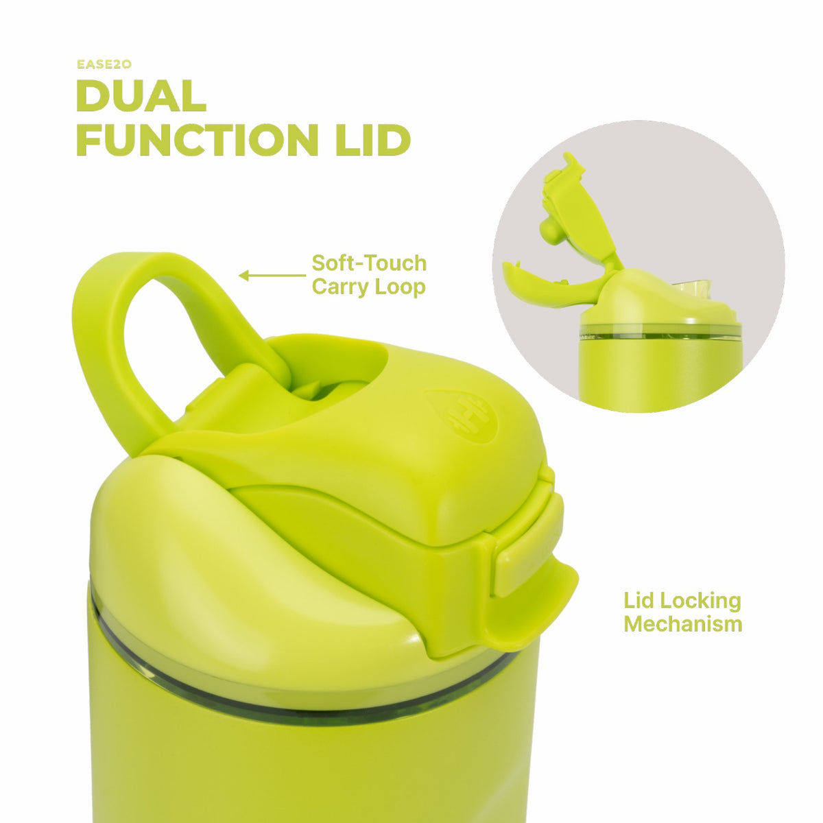 HYDROJUG HydroJug Ease2o 32oz - Compact Water Bottle with Straw & Chug Spout – Lemon Lime