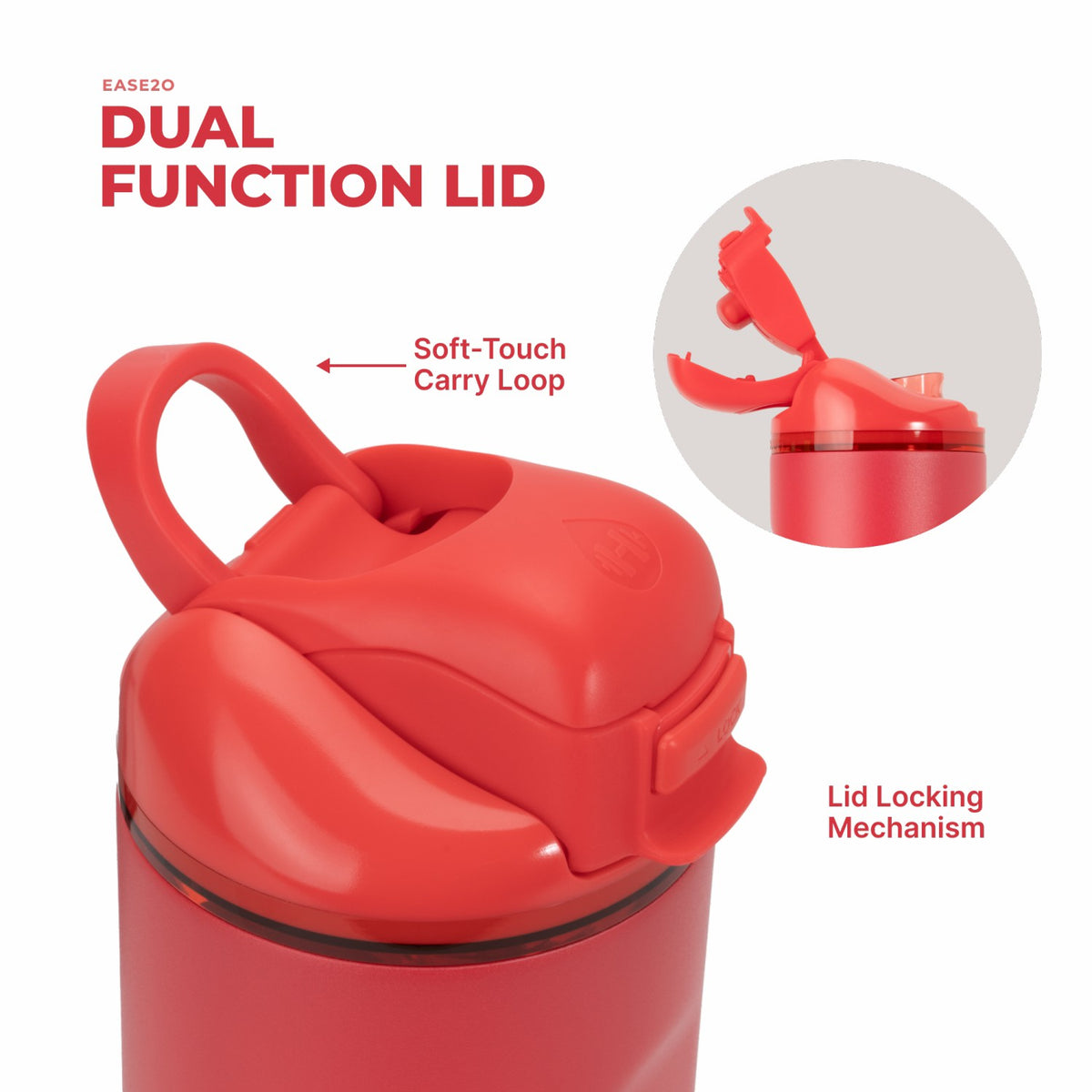 HYDROJUG HydroJug Ease2o 32oz - Compact Water Bottle with Straw & Chug Spout – Fruit Punch