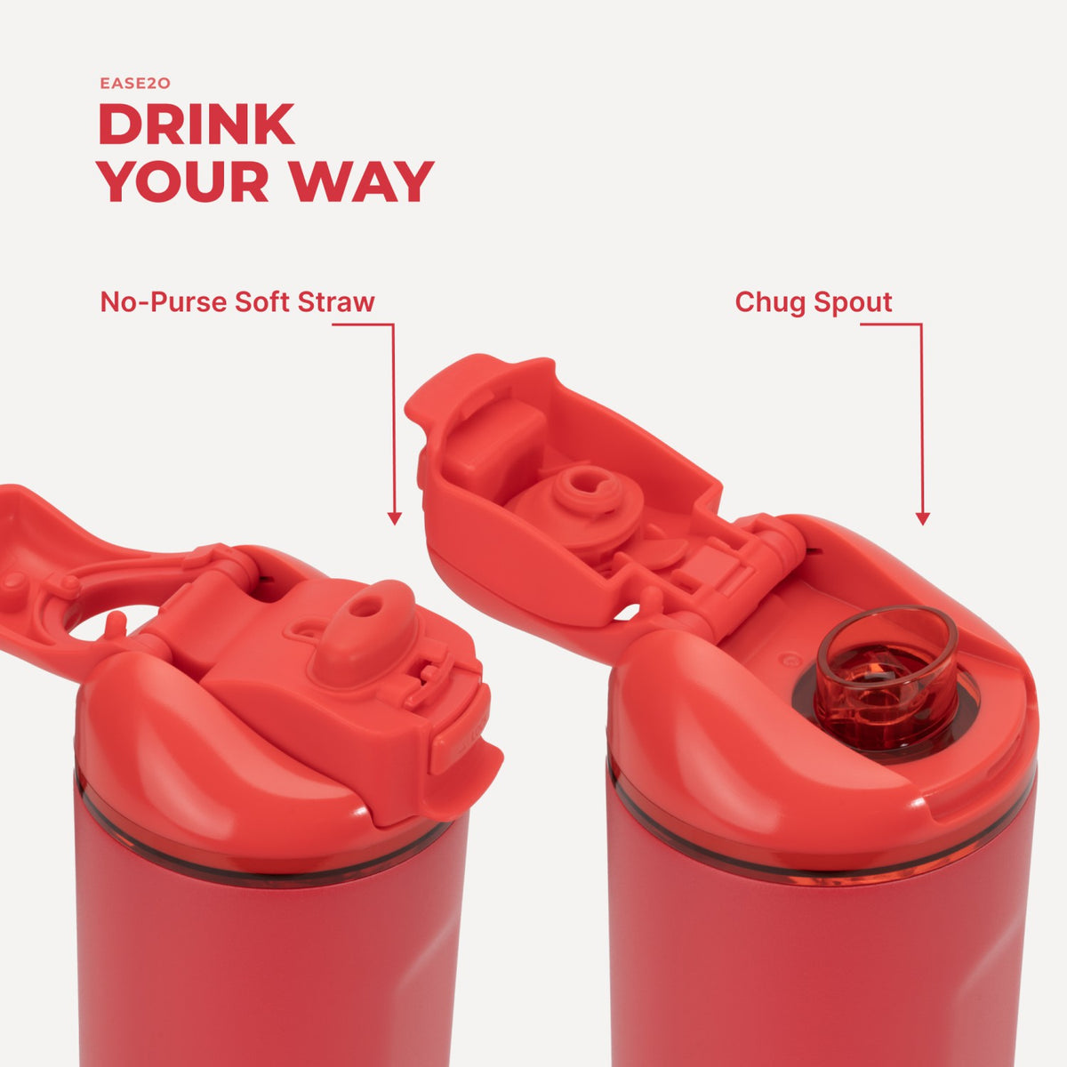 HYDROJUG HydroJug Ease2o 32oz - Compact Water Bottle with Straw & Chug Spout – Fruit Punch