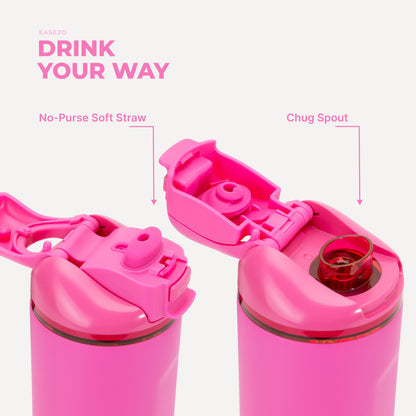 HYDROJUG HydroJug Ease2o 24oz - 2-in-1 Water Bottle with Soft Straw & Chug Spout – Razzle