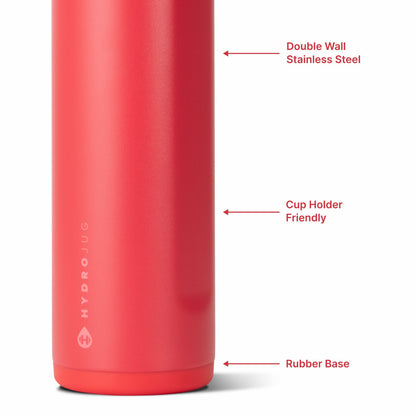 HYDROJUG HydroJug Ease2o 24oz - 2-in-1 Water Bottle with Soft Straw & Chug Spout – Fruit Punch
