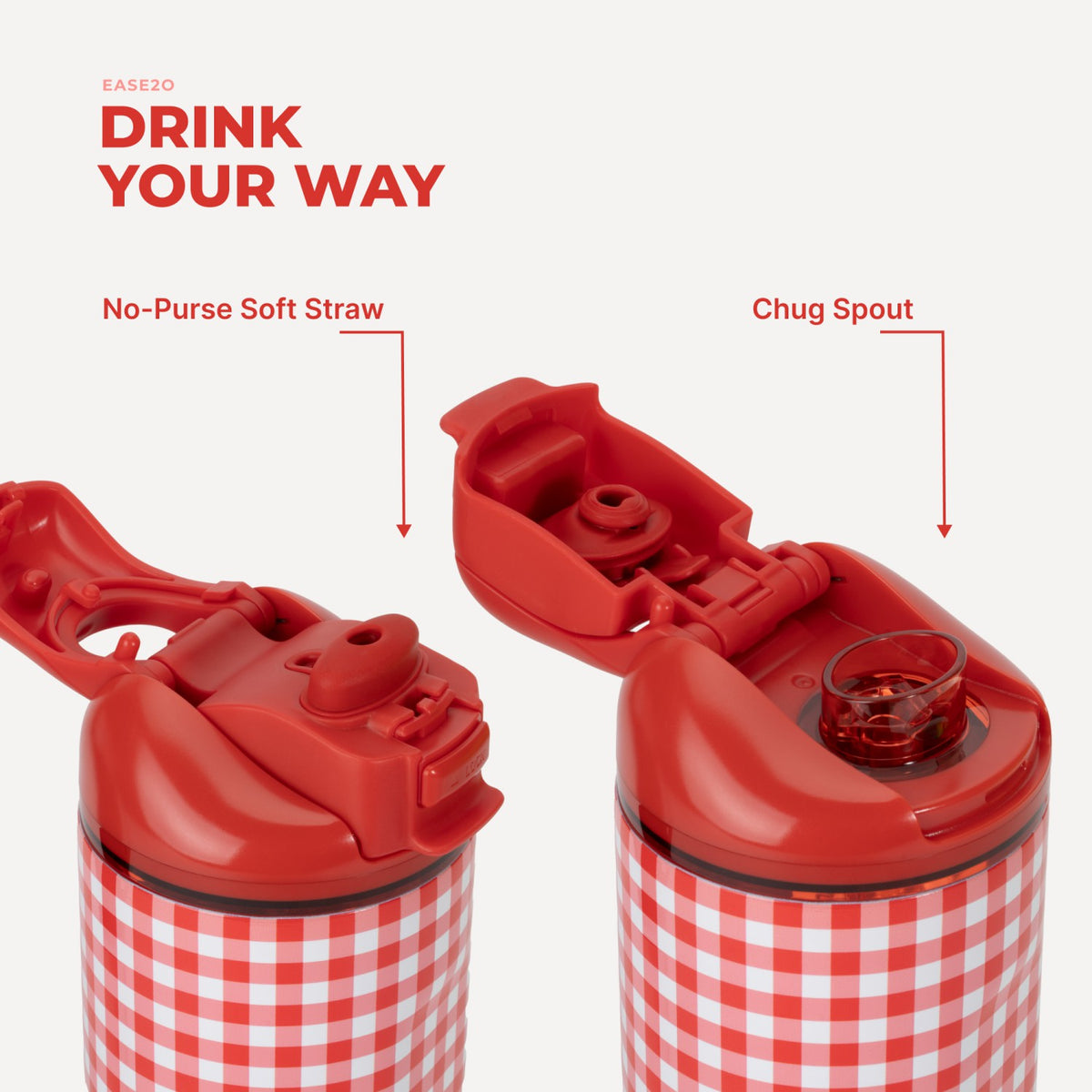 HYDROJUG HydroJug Ease2o 14oz - Leakproof 2-in-1 Kids Water Bottle with Straw & Chug Spout – Summer Picnic