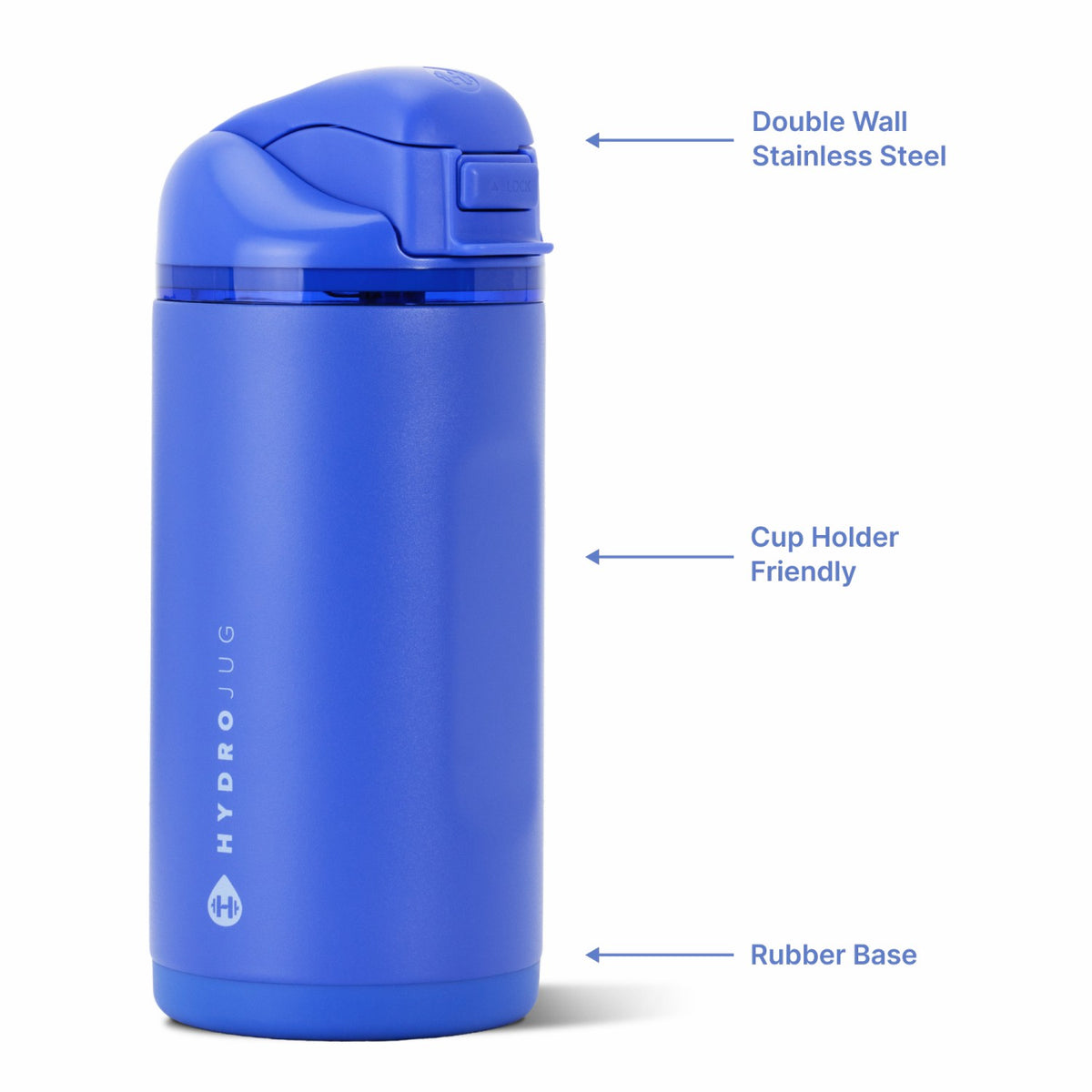 HYDROJUG HydroJug Ease2o 14oz - Leakproof 2-in-1 Kids Water Bottle with Straw & Chug Spout – Berry Pop