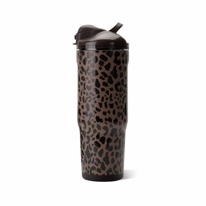 HYDROJUG HydroJug Ease2o 40oz - Dual-Function Water Bottle with Straw & Chug Spout – Brown Leopard