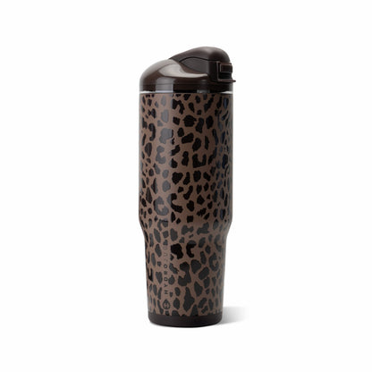 HYDROJUG HydroJug Ease2o 40oz - Dual-Function Water Bottle with Straw & Chug Spout – Brown Leopard