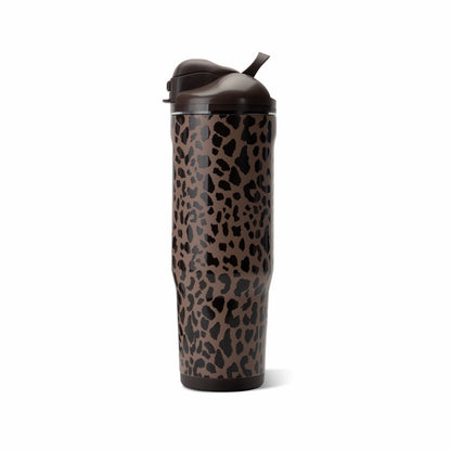 HYDROJUG HydroJug Ease2o 32oz - Compact Water Bottle with Straw & Chug Spout – Brown Leopard