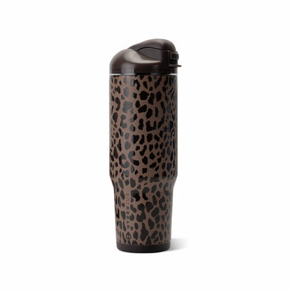 HYDROJUG HydroJug Ease2o 32oz - Compact Water Bottle with Straw & Chug Spout – Brown Leopard