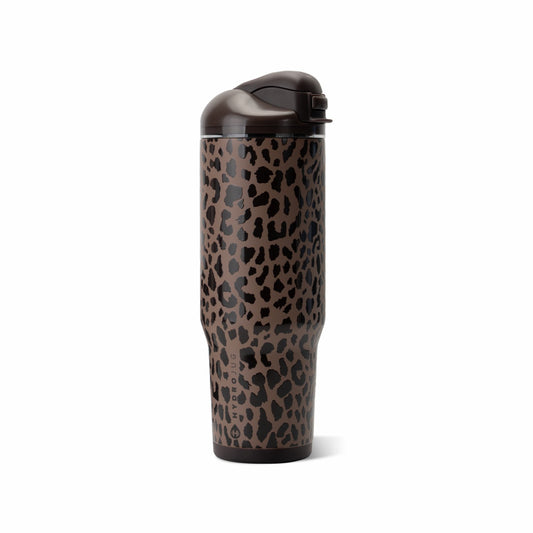 HYDROJUG HydroJug Ease2o 32oz - Compact Water Bottle with Straw & Chug Spout – Brown Leopard