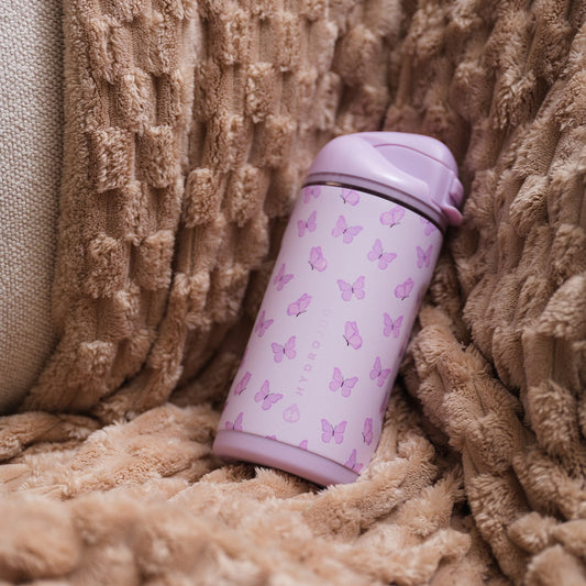 HYDROJUG HydroJug Ease2o 14oz - Leakproof 2-in-1 Kids Water Bottle with Straw & Chug Spout – Flutter