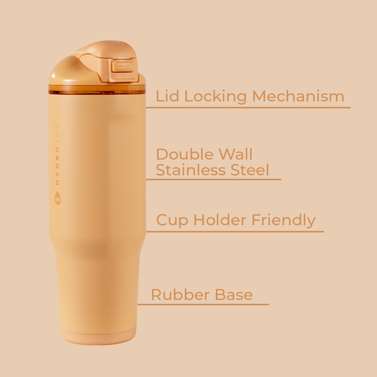 HYDROJUG HydroJug Ease2o 32oz - Compact Water Bottle with Straw & Chug Spout – Marigold