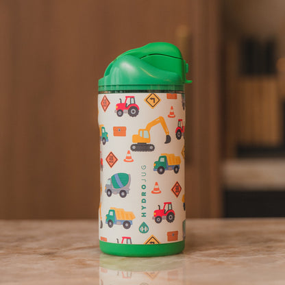 HYDROJUG HydroJug Ease2o 14oz - Leakproof 2-in-1 Kids Water Bottle, Straw & Chug Spout – Under Construction
