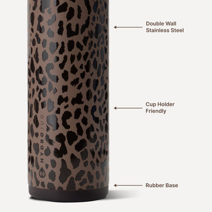 HYDROJUG HydroJug Ease2o 24oz - 2-in-1 Water Bottle with Soft Straw & Chug Spout – Brown Leopard