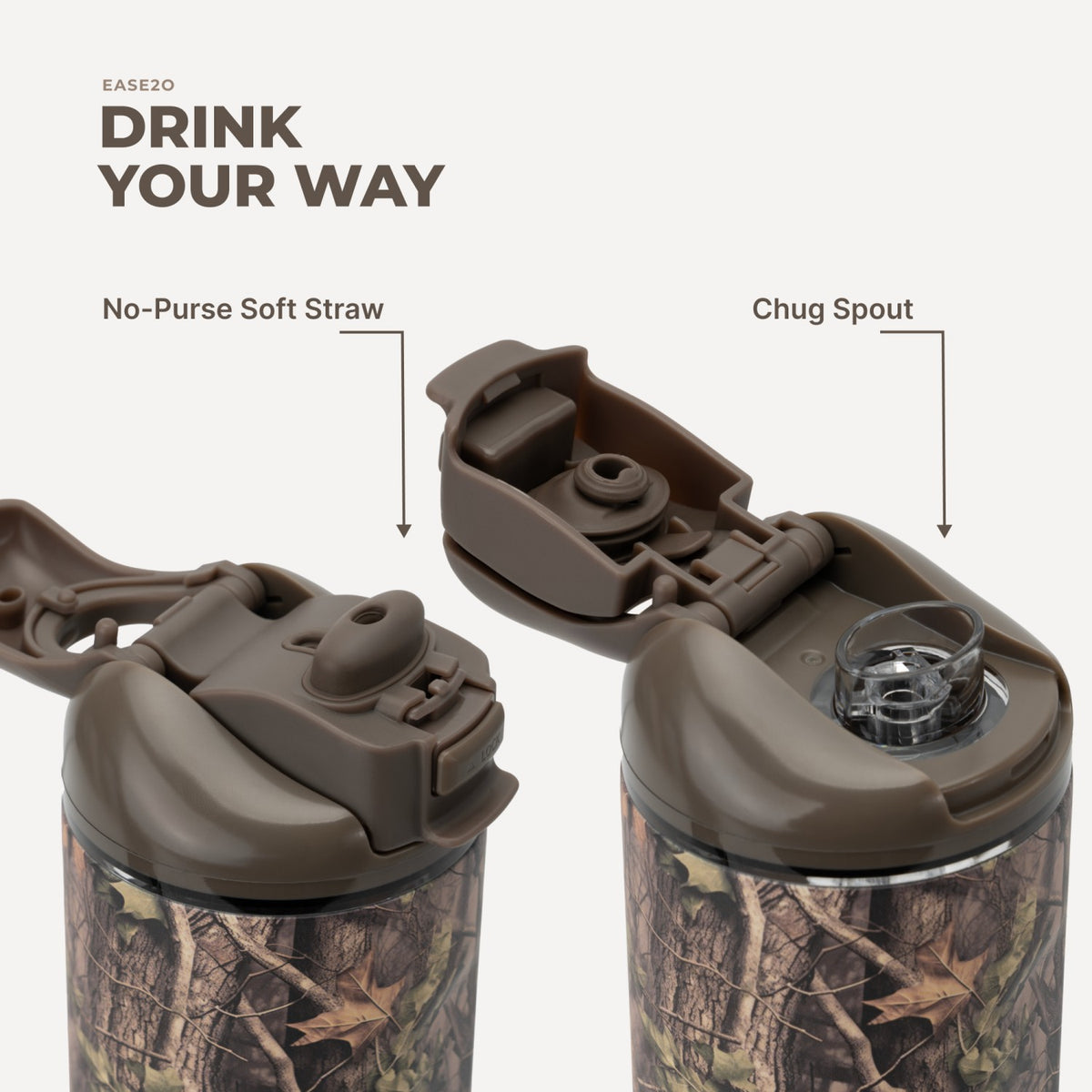 HYDROJUG HydroJug Ease2o 40oz - Dual-Function Water Bottle with Straw & Chug Spout – Woodland