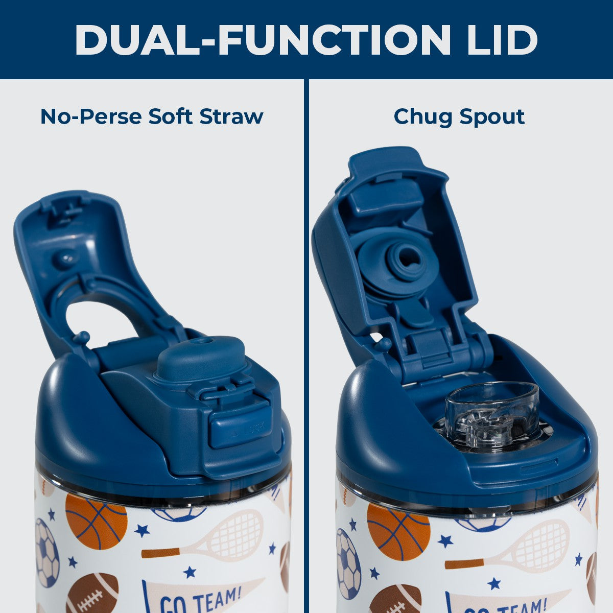 HYDROJUG HydroJug Ease2o 14oz - Leakproof 2-in-1 Kids Water Bottle with Straw & Chug Spout – All Stars