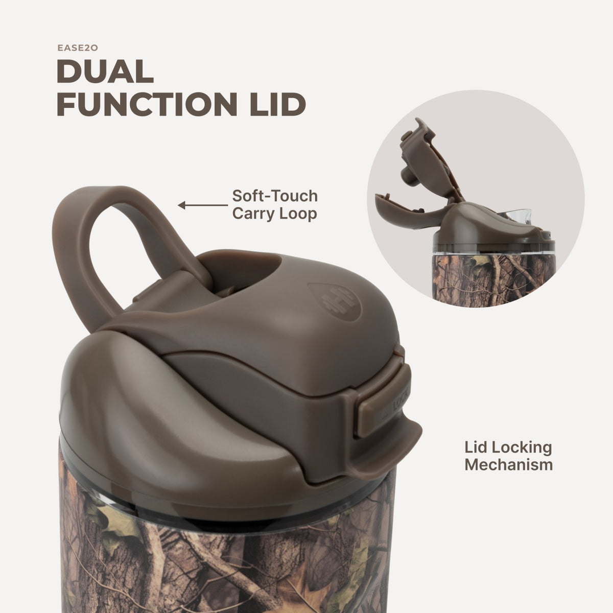 HYDROJUG HydroJug Ease2o 32oz - Compact Water Bottle with Straw & Chug Spout – Woodland