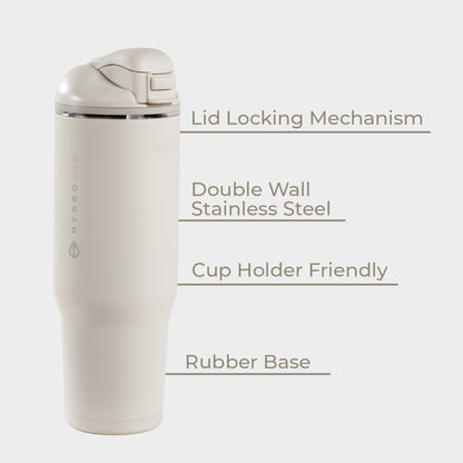 HYDROJUG HydroJug Ease2o 32oz - Compact Water Bottle with Straw & Chug Spout – Linen