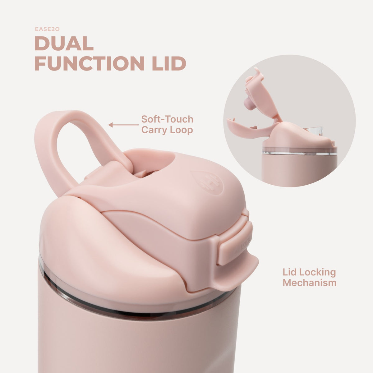 HYDROJUG HydroJug Ease2o 32oz - Compact Water Bottle with Straw & Chug Spout – Dusty Rose