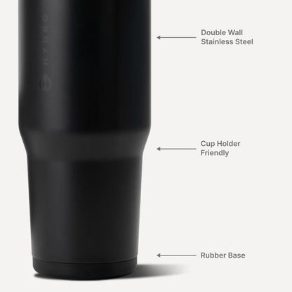 HYDROJUG HydroJug Ease2o 32oz - Compact Water Bottle with Straw & Chug Spout – Black