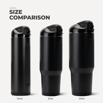 HYDROJUG HydroJug Ease2o 32oz - Compact Water Bottle with Straw & Chug Spout – Black