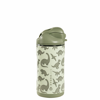 HYDROJUG HydroJug Ease2o 14oz - Leakproof 2-in-1 Kids Water Bottle with Straw & Chug Spout – Dinosaur